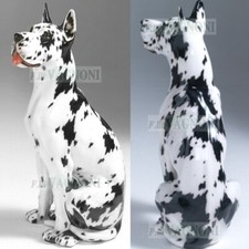STATUA CANE IN CERAMICA ALANO ARLECCHINO CM. 98 - ANIMALE ARREDO INTERNO LUSSO