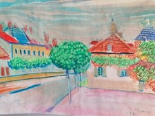 Dipinto su carta a firma di