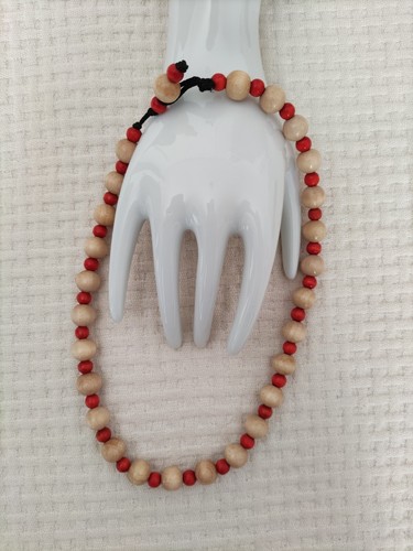 Collana girocollo legno - ,