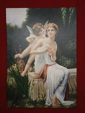 Quadro Nudo Con Angelo Dipinto Su Tela classico 70x100 CM Compreso Telaio