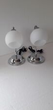  LUMETTI  ABATJOUR COMODINO COPPIA CROMO LUCIDO  PER CAMERA LETTO VETRO A SFERA