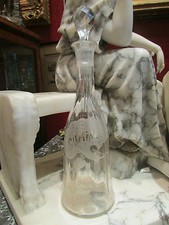 Antique Engraved Glass Carafe