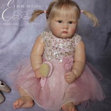 Bambola neonato pesata 24 pollici bambina bambina capelli radicati artista fatta a mano regali