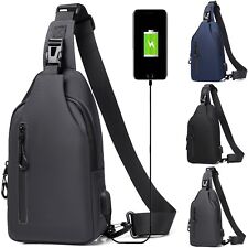 Monospalla Borsa Uomo Zaino Zainetto borsello a Tracolla Petto Porta USB Z26