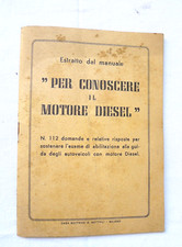 MANUALE AUTO D'EPOCA PATENTE SCUOLA GUIDA VINTAGE PER CONOSCERE IL MOTORE DIESEL