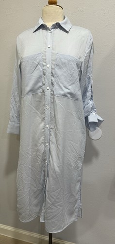 Zara blue casual button down - blue,