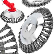 Testina Per Decespugliatore Metallica Spazzola in Acciaio Pavimenti Foro 25mm