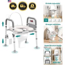 Rialza Sedile WC per Anziani Regolabile Altezza e Larghezza Sicuro Comfort