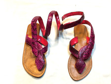 Sandali donna serpente rosa fucsia infradito volute ecopelle  tg 38