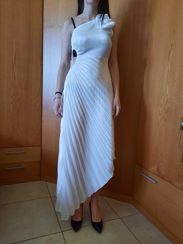 Abito monospalla bianco