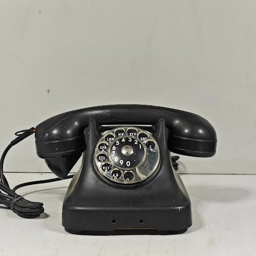 Telefono rotativo nero vintage - rotativo,