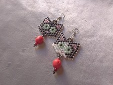 Orecchini Boho Pietre Corallo