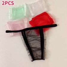 2Pcs Men Sexy Sheer Mesh Thong