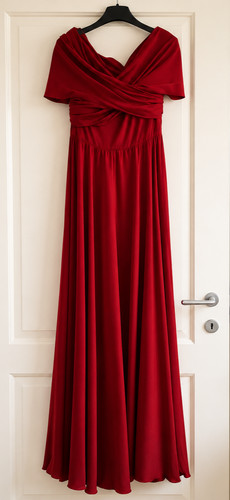 Vestito lungo rosso - , raso