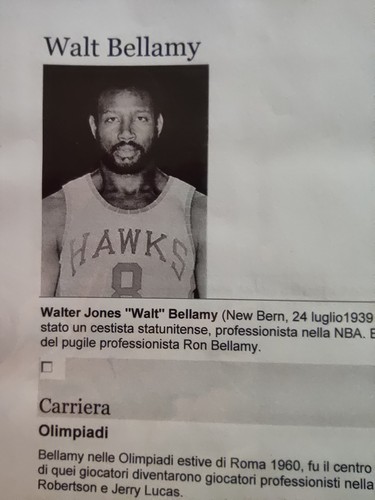 Autografo walt bellamy - walt,