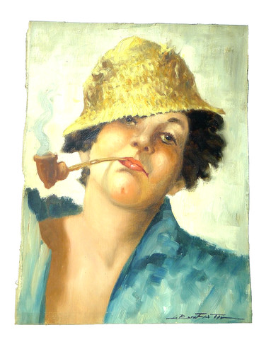 Vecchio dipinto 1920 - dipinto, guappo