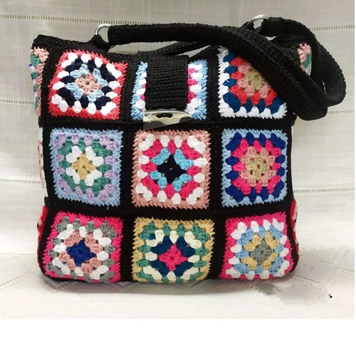 Borsa granny uncinetto fatta