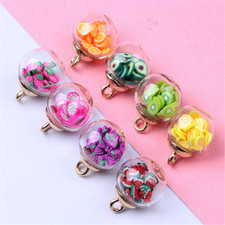 10pz Charms Frutta Tondo Vetro