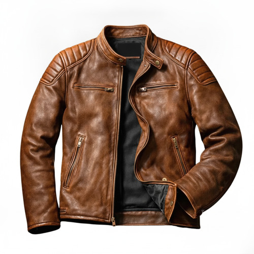 Giacca biker uomo - , marrone