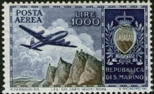 1954 San Marino posta aerea