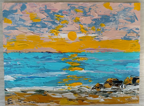 Paesaggio marino dipinto - , ad