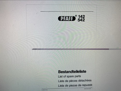 Pfaff 142 542 manual - 542,