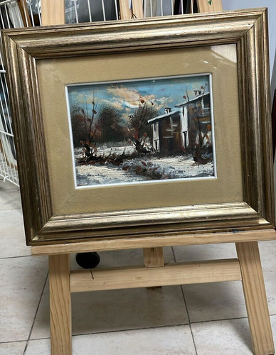 Quadro olio tavola - su,