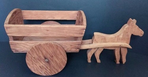 Carrello legno intagliato a - in,