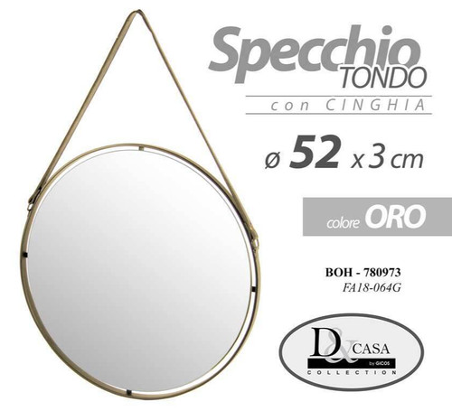 Specchio parete cinghia oro - parete,