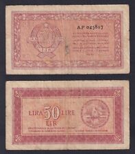 Jugoslavia Occupazione Istria Fiume Littorale Sloveno 50 lire 1945 P.-R5b MB+/F+