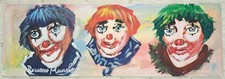 ROMANO MUSSOLINI Allegoria di Clown Tecnica mista 45x15 Certificato GARAVINI