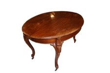 Tavolo ovalino allungabile del 1800 stile Biedermeier in legno di mogano
