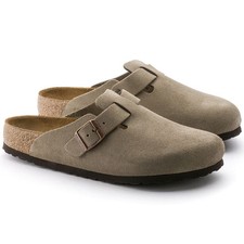 BIRKENSTOCK Boston taupe morbido letto scamosciato taglia 41 - 48 larghezza normale NUOVO