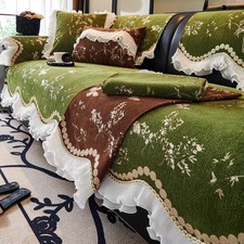 Rétro Divano Copricuscino Panno Increspato Perline Decorazioni Antiscivolo