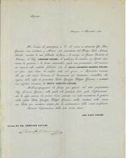 Lettera Bergamo distretto di Clusone DITTA LORENZO GINAMI. Bergamo 1858