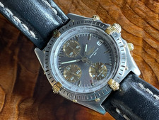 Breitling Chronomat 81950 raro quadrante grigio modello 39 mm -vintage- orologio cronografo2