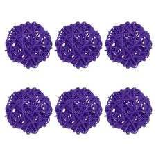 6pz palline di vimini e rattan