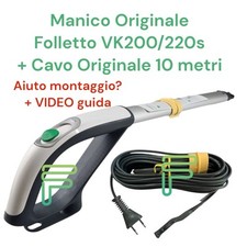 MANICO BASTONE FOLLETTO VK200 VK220S ORIGINALE + CAVO 10 METRI VORWERK + GUIDA