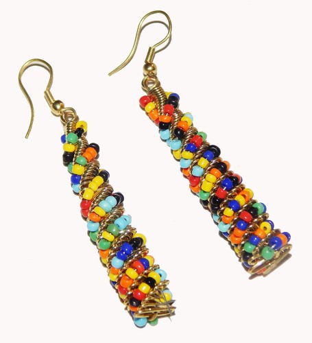 Orecchini tibetani multicolore - orecchini,