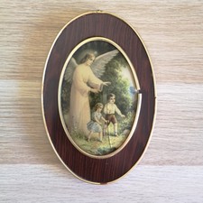 Quadro quadretto vintage Angelo custode legno vetro