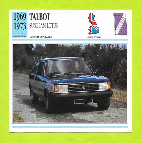 Fiche edito service talbot - fiche,
