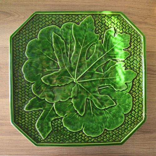 Alzata ceramica verde con - alzata, in