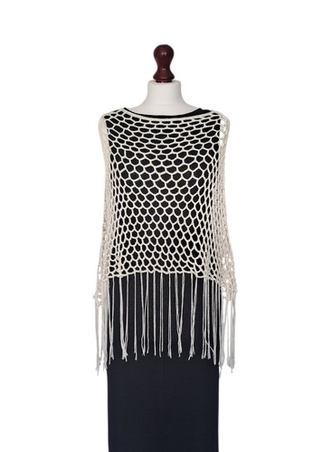Poncho maglia uncinetto seta