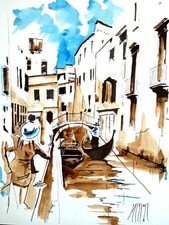 Acuerello originale dipinto a