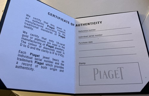 Piaget vintage booklet - piaget,
