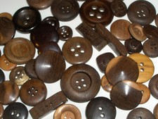 50 BOTTONI MARRONE BEIGE BUTTONS DA COLLEZIONE VINTAGE VERO LEGNO  ANNI 80