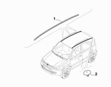 Modanatura tetto lato destro originale Fiat Panda 2008 - 2012 735378566