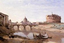 Nice Oil painting Corot - Rome
