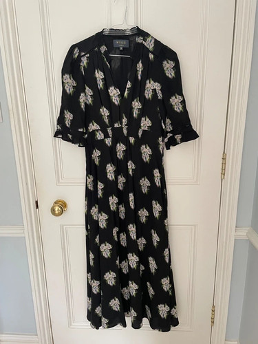 Maxi abito nero - floreale, wyse