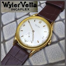 RARE WYLER VETTA WATCH INCAFLEX , OROLOGIO OVERSIZE CASSA 38MM COLOR ORO